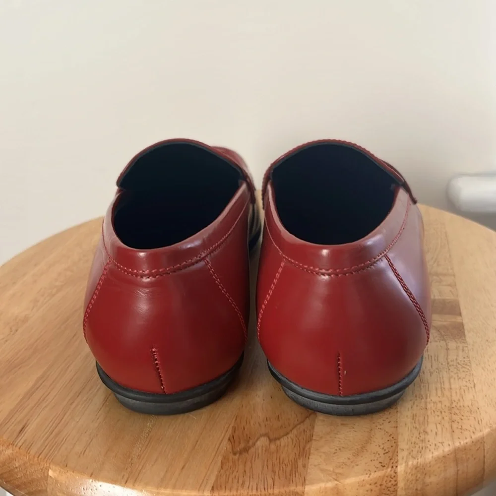 Coach Red Leather Loafers - Picture 6 of 16